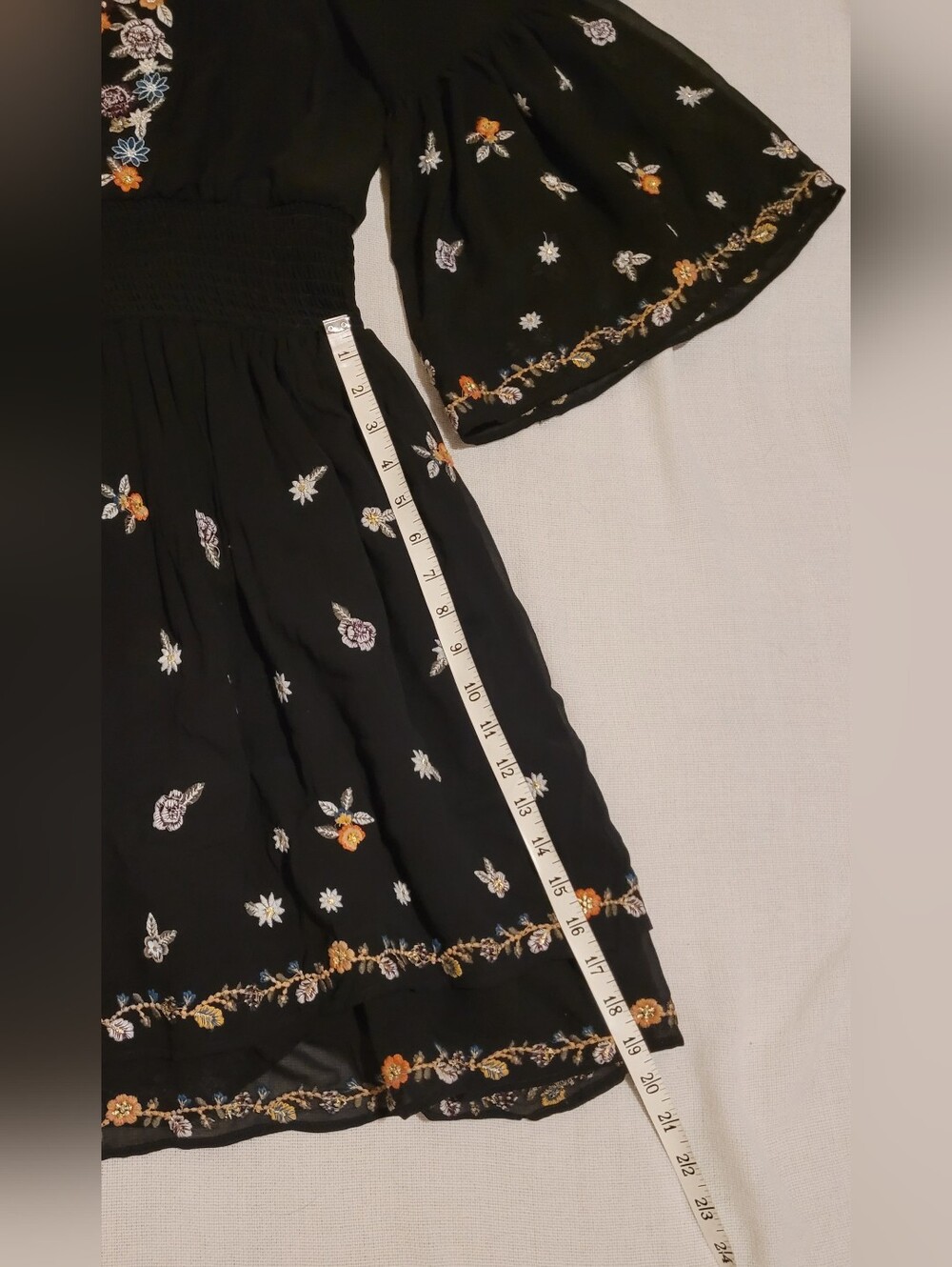Anthropologie Maeve Anfisa Embroidered Bell Sleeve Dress Size 14 - Picture 12 of 15